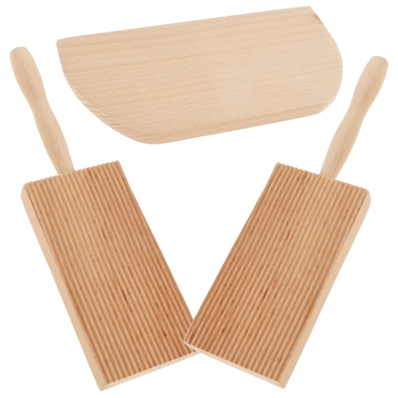 Wekvgz 4Pcs Gnocchi Board Set 4.7inch Beech Wood Pasta Board with Dough Scraper Reusable Gnocchi Paddle Pasta Making Tools Portable Gnocchi Maker Pasta Making Accessories for Homemade Pasta