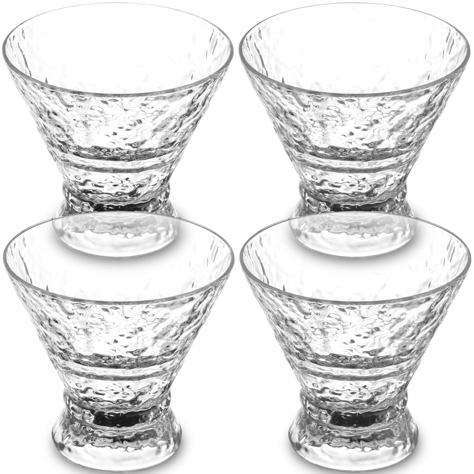 Wekvgz 4Pcs Martini Cups Set 8 OZ Transparent Cocktail Cups Stemless ...