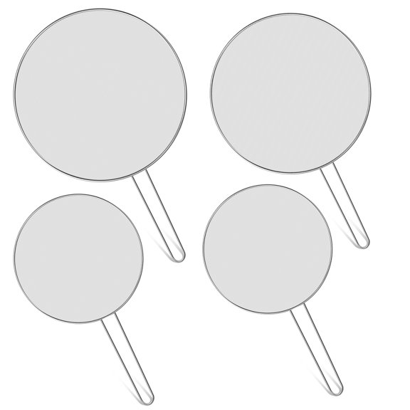Wekvgz 4Pcs Splatter Screen for Frying Pan Stainless Steel Grease Splatter Guard Multifunctional Hot Oil Splatter Guard with Long Handle Fine Mesh Splash Guard for Pot Pan Skillet