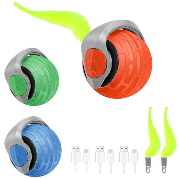 Wekvgz 6Pcs Automatic Pet Rolling Ball 2 Adjustable Speed Electric Pet Ball Toy Interactive Cat Ball Toy USB Rechargeable Smart Self Rolling Dog Ball Toy Bite Proof Electric Dog Ball for Pet