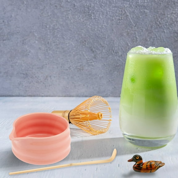 Wekvgz 6Pcs Matcha Whisk Set Elegant Matcha Tea Set Matcha Kit Includes Matcha Bowl with Mouth Tea Scoop Tea Sifter Matcha Whisk Holder and Scoop Holder for Matcha Lovers Tea Making