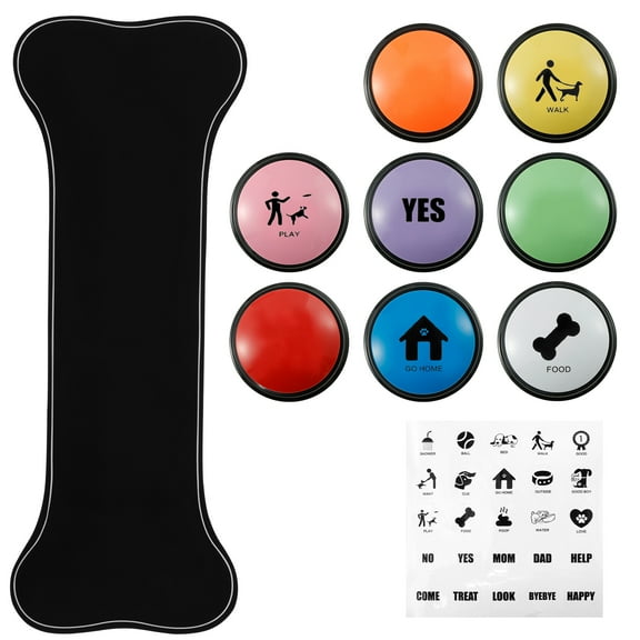Wekvgz 8Pcs Dog Buttons for Communication Battery Powered Voice Recording Buttons Plastic Dog Talking Buttons 8 Colors Dog Communication Buttons for Training Your Dog to Talk