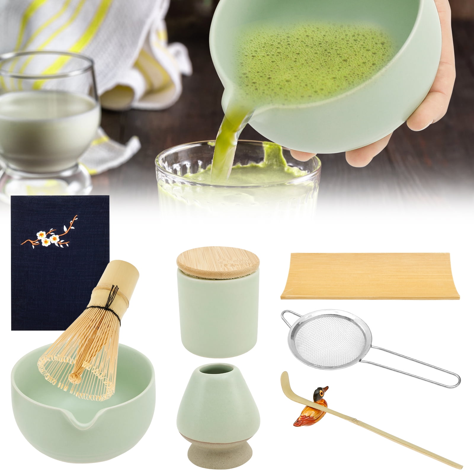 Wekvgz 9Pcs Matcha Whisk Set Elegant Matcha Set Matcha Making Set with ...