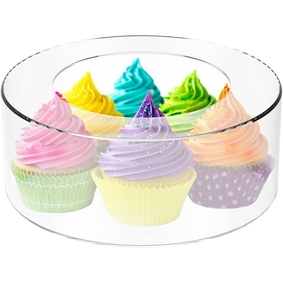 Wekvgz Acrylic Fillable Cake Stand Clear Cake Riser Cylinder Cupcake Stand Decorative Cake Display Round Cake Display Stand Reusable Cake Holder for Party Wedding Birthday 5.9in 7.87in 9.8in