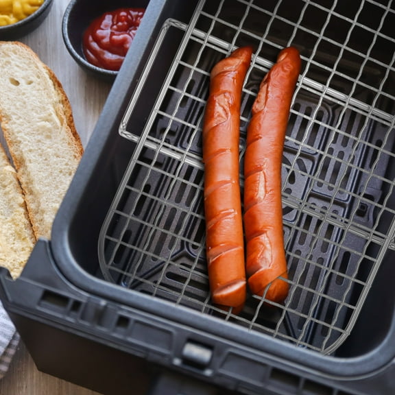 Wekvgz Air Fryer Rack 3 Layer Dehydrator Rack Stainless Steel Air Fryer Grill Rack Stackable Air Fryer Cooking Rack Multifunctional Grilling Rack for Double Basket Air Fryer Baking