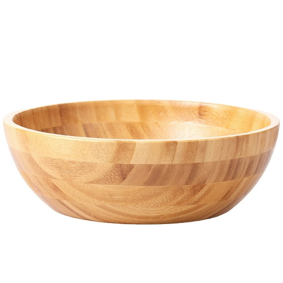 Wekvgz Bamboo Fruit Bowl Large Capacity Bamboo Salad Bowl Reusable Bamboo Serving Bowl Practical Mixing Bowls Natural Salad Serving Bowl for Noodles Snacks Fruits Desserts