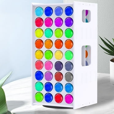Wekvgz Craft Paint Storage Rack 72 Holes Paint Storage Tower Vertical 360° Spinning Craft Paint Storage Organizer Portable Paint Organizer Holder with Handle Paint Organizer Box for 2oz Paint Bottles