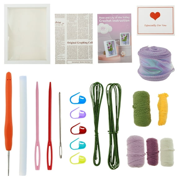 Wekvgz Flower Crochet Kit Soft and Comfortable Crochet Package Texture with Reasonable Package Various Design Of Crochet Package Suitable for Beginners