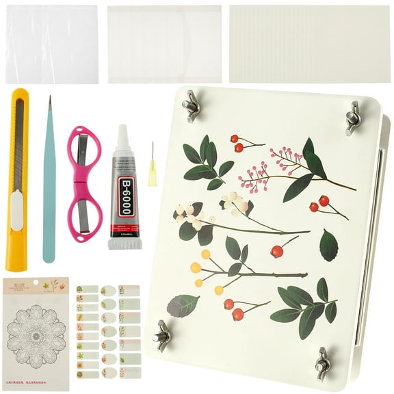Wekvgz Flower Pressing Kit Large Professional Plants Press Kit 21 x 16cm Wooden Leaf Press Set DIY Dried Flower Crafts Kit Multipurpose Flower Pressing Kit Gift for Arts and Crafts Lovers