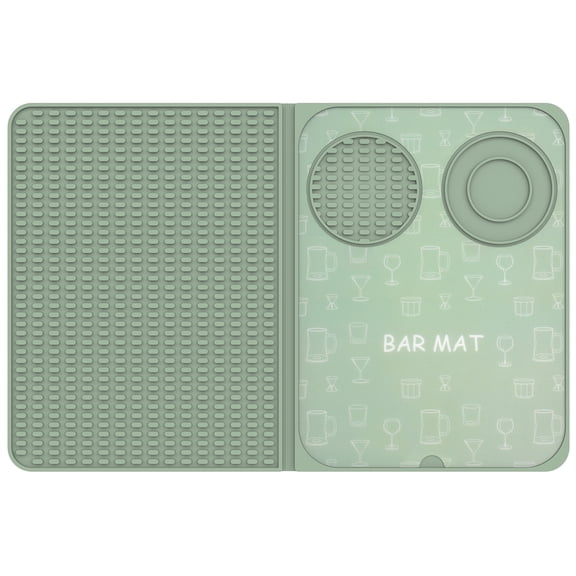 Wekvgz Foldable Cocktail Bar Mat for Bar Home Anti Slip Heat Proof Dish Drying Mat Multipurpose Waterproof Cocktail Prep Station Mat for Outdoor Camping Use