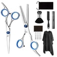 thumbnail image 1 of Hair Cutting Scissors Set 12-Piece, Professional Stainless Steel Shears with Cape for Home Salon, 1 of 10