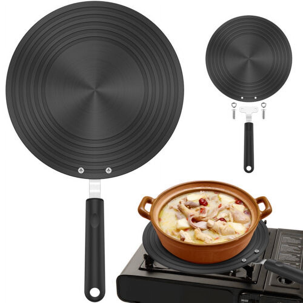 Ihvewuo Induction Adapter Plate Double Sided Heat Diffuser Plate with Handle Non Slip Heat