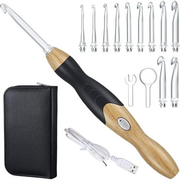 Wekvgz Lighted Crochet Hooks Set Portable Crochet Needles Adjustable Light Up Crochet Hooks Comfortable Lighted Crochet Needles Kit Rechargeable Crochet Hook for Craft Supplies