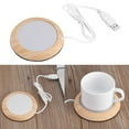 thumbnail image 1 of Wekvgz Original USB Wood Grain Cup Warmer Heat Beverage Mug Mat Keep Drink Warm Heater Mugs Coaster, 1 of 5