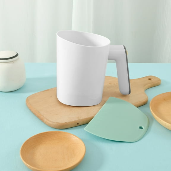 Wekvgz Plastic Electric Flour Sifter With Ergonomical Handle Large Capacity Button Control Automatic Flour Sieve Battery Powered Low Noise Electric Flour Strainer for Kitchen