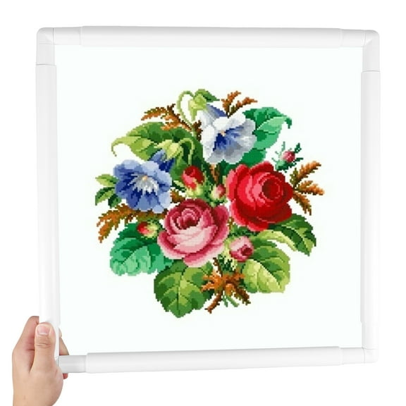 Wekvgz Plastic Embroidery Hoop Square Embroidery Frame Reusable Cross Stitch Snap Frames White Plastic Quilting Hoops Quilting Needlepoint Tool for Embroidery Needlepoint Silk-Painting