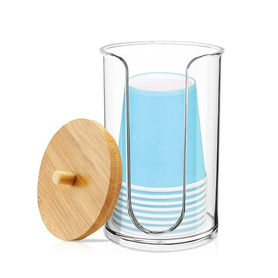 Wekvgz Plastic Small Disposable Paper Cup Dispenser Storage Holder for Rinsing Cups on Bathroom Vanity Countertops