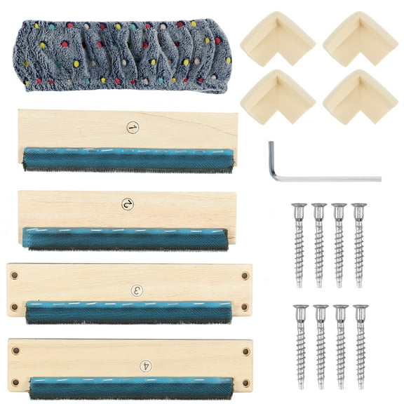 Wekvgz Punch Needle Frame Wood Gripper Strip Frames Square Rug Hooking Frame Easy Assembly Tufting Frame Rug Tufting Frame with Needles for Rug Punch Needle and Embroidery Craft