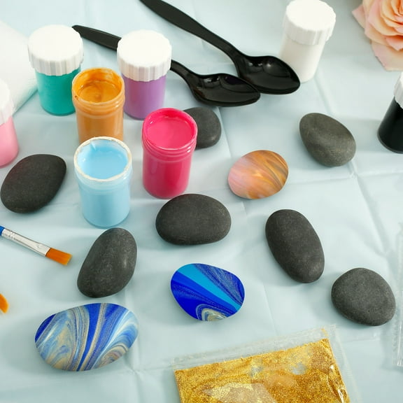 Wekvgz Rock Painting Kit Creative DIY Rock Painting Art Kit Fun Kids Rock Painting Kit Complete Rock Painting Craft Kit for Adults Children Girls Boys
