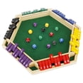 thumbnail image 1 of Shut The Box Game Wooden Board for 1 to 6 Players, Large 15x13 Inch Math Dice Game with Velvet Lining and 12 Dice, 1 of 11