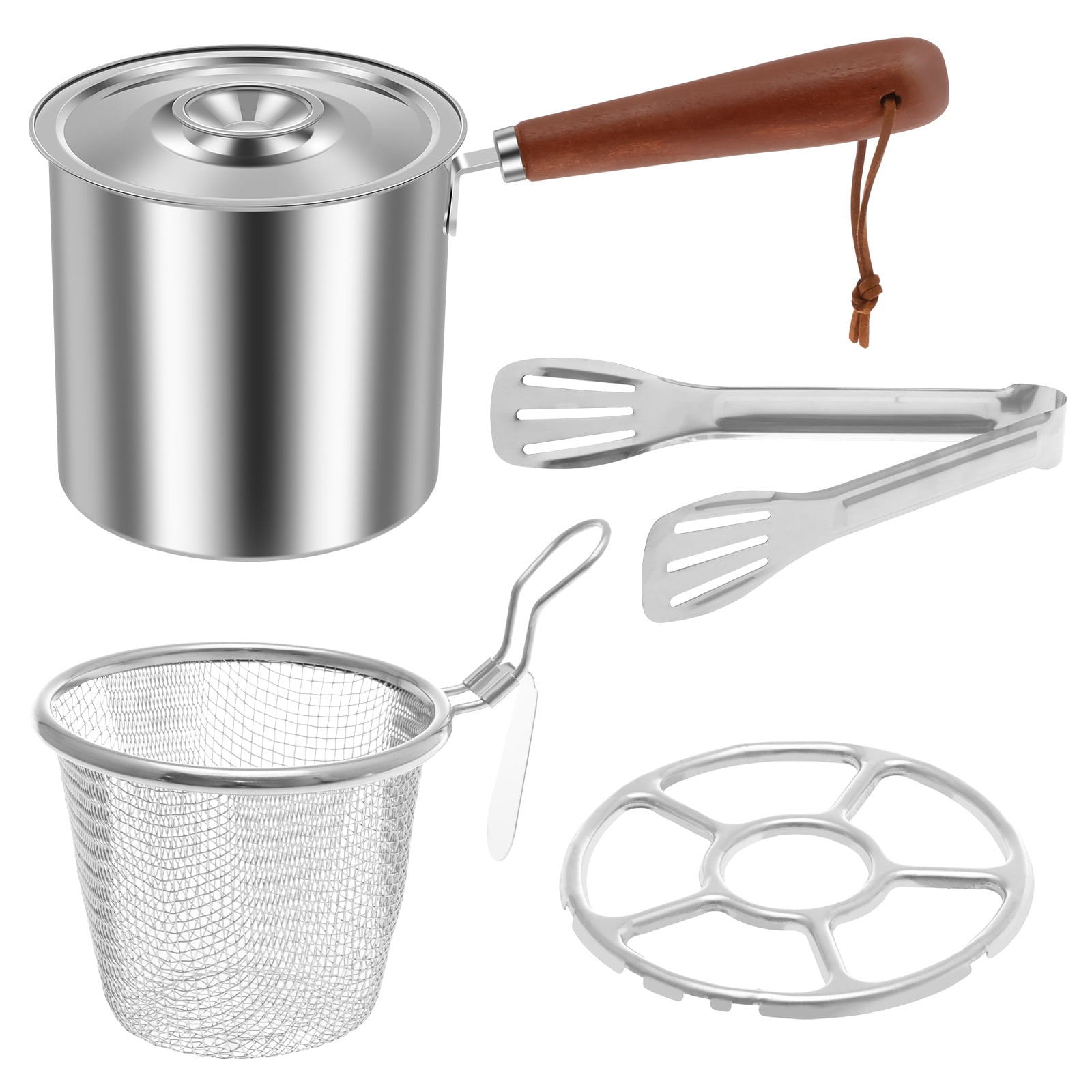 Wekvgz Small Deep Fryer Pot with Basket Fast Heating Stainless Steel ...