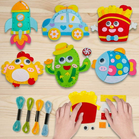 Wekvgz Toy Sewing Kit Easy Sewing Doll Kit for Beginner Handcraft Sewing Fun Learn to Sew Colorful DIY Handcraft Sewing Fun Kits for Beginner