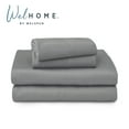 thumbnail image 1 of WelHome 100% Cotton Percale 4-Piece Full Size Deep Pocket Bed Sheets Set, 1 Fitted, 1 Flat Sheet with 2 Pillowcases, Ultra Light, Breathable & Super Soft Sheets, Gray, 1 of 9