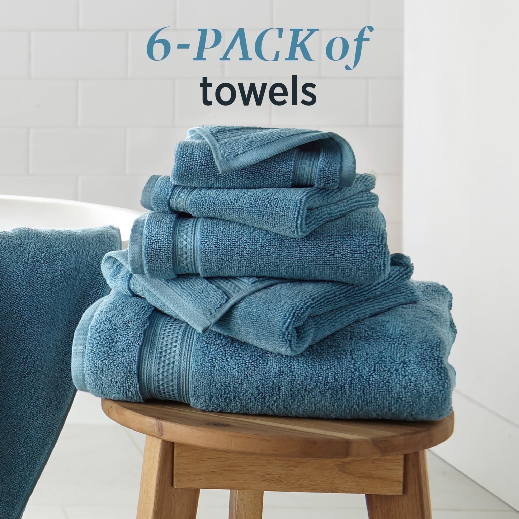 WelHome 100 HYGROCOTTON 4 Piece White Solid Bath Towels Set 600 GSM Absorbent Bathroom Essential Towels Walmart