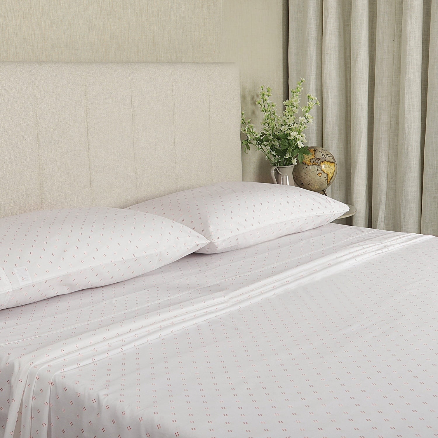 Queen Bed Cotton Rich Percale Extra Length Fitted Sheet main image 1