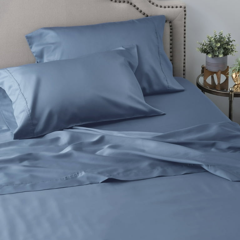 King Size 1000 Thread Count Cotton deals Rich Luxurious Sateen Blue Sheet Set 6 pcs