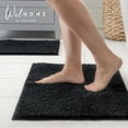 thumbnail image 1 of WelHome 2 Piece Recycled Polyester Bathroom Rugs Set, 17x24 & 20x32 Inches, Non-Slip Performance Bath Mats For Bathroom Floor, Easy to Clean, Black, 1 of 9
