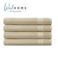 thumbnail image 1 of WelHome 4 Piece EVERYDAY USE 100% Cotton Bathroom Towels Set, 450 GSM, 4 Bath towels 27" x 54", Soft Lightweight, Hotels, Spa and Gym – Brown Rice, 1 of 9