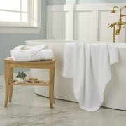 WelHome Soft Twist 100% Cotton 2-Piece Solid Bath Towels Set, White, 600 GSM, Absorbent, Bathroom Essentials