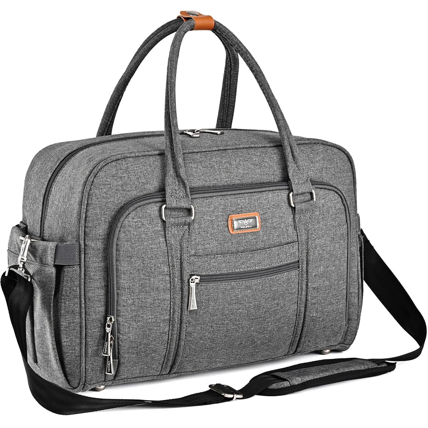 WelaVila Diaper Bag Tote: Stylish Tote Diaper Bags with Changing Pad, Dark Gray, 1 pk