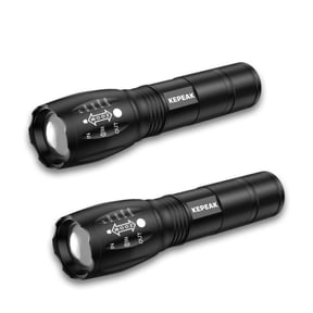 Welan 2 Pack LED Flashlights, Super Bright with 5 Modes Light Zoomable Handheld Waterproof Tactical Torch for Outdoor Camping Hiking Emergency, Black