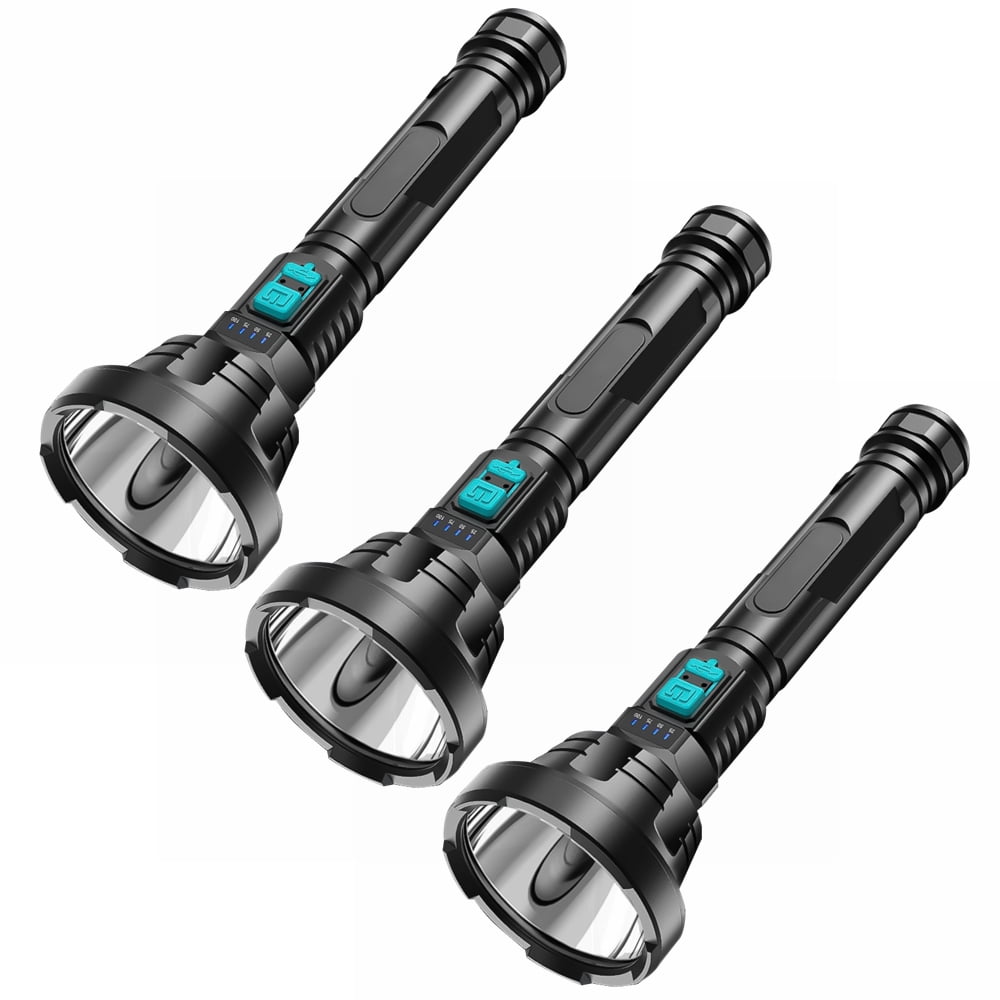 Welan 3Pack LED Flashlights USB Rechargeable with Battery Builtin,3