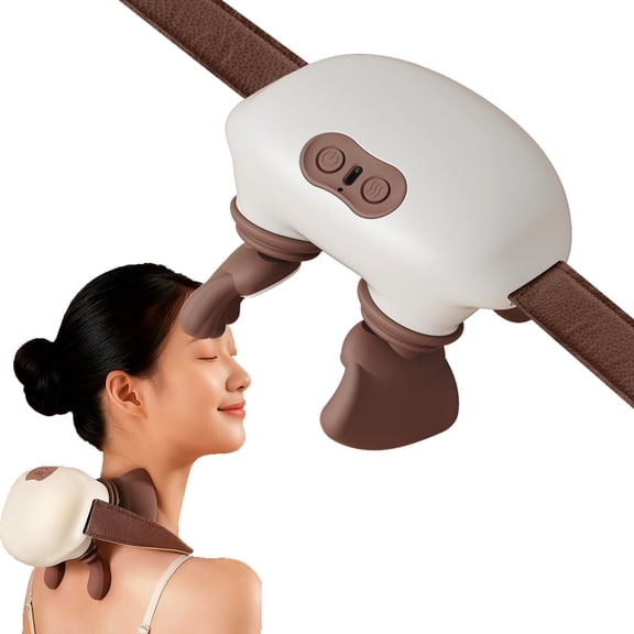 Welan Bionic Heated Massager, Neck and Shoulder Massager with Heat, Electric Deep 4D Kneading Massage Pillow for Back, 3 Intensity Levels/2 Heat Settings/USB