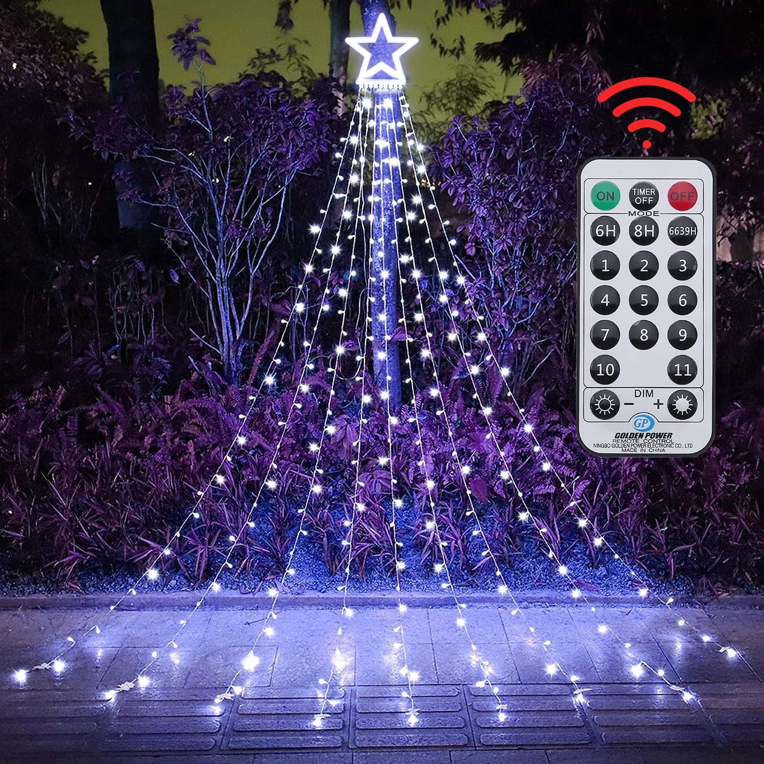 Welan Christmas Lights Outdoor,String Light 320 LED Waterfall Christmas ...