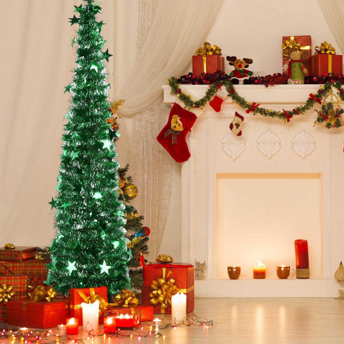 Welan Collapsible Christmas Tree,5ft Artificial Christmas Trees with