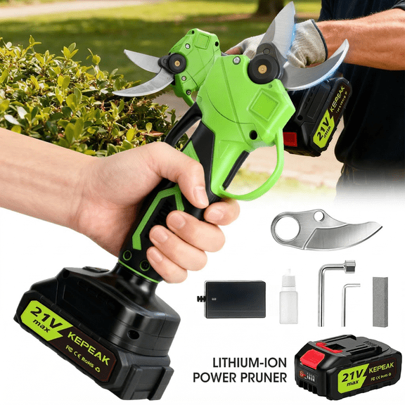 Welan Lightweight Cordless Electric Pruner, SK5 High Carbon Steel Pruning Shears with 30mm Capacity, Rechargeable Garden Tool for Gardening, Yard work