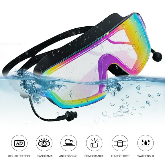 Welan Swim Goggles, Wide View Anti Fog, UV Swimming Goggles for Audlt, Leakproof Swim Glasses
