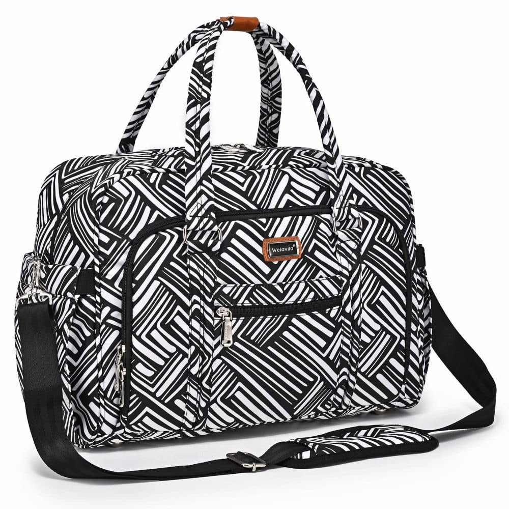 WelaVila Diaper Bag Tote: Stylish Tote Diaper Bags with Changing Pad, Stripe, 1 pk