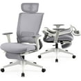 Welax Foldable Office Chair with Footrest, Ergonomic High Back Mesh
