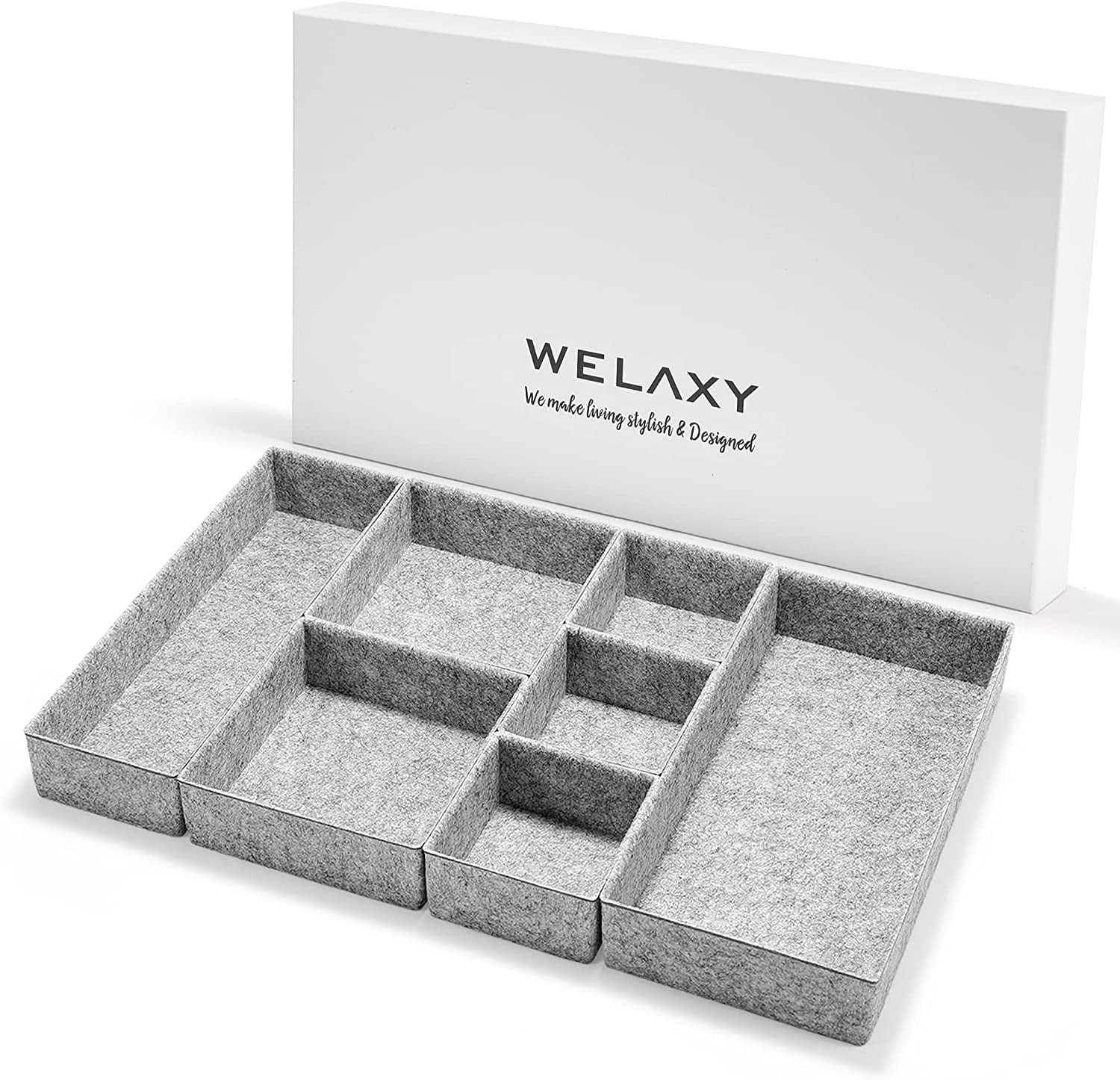 Welaxy Deluxe drawer organizers multi-purpose storage box junk bins for ... - Quiet Close Drawer Organizers
