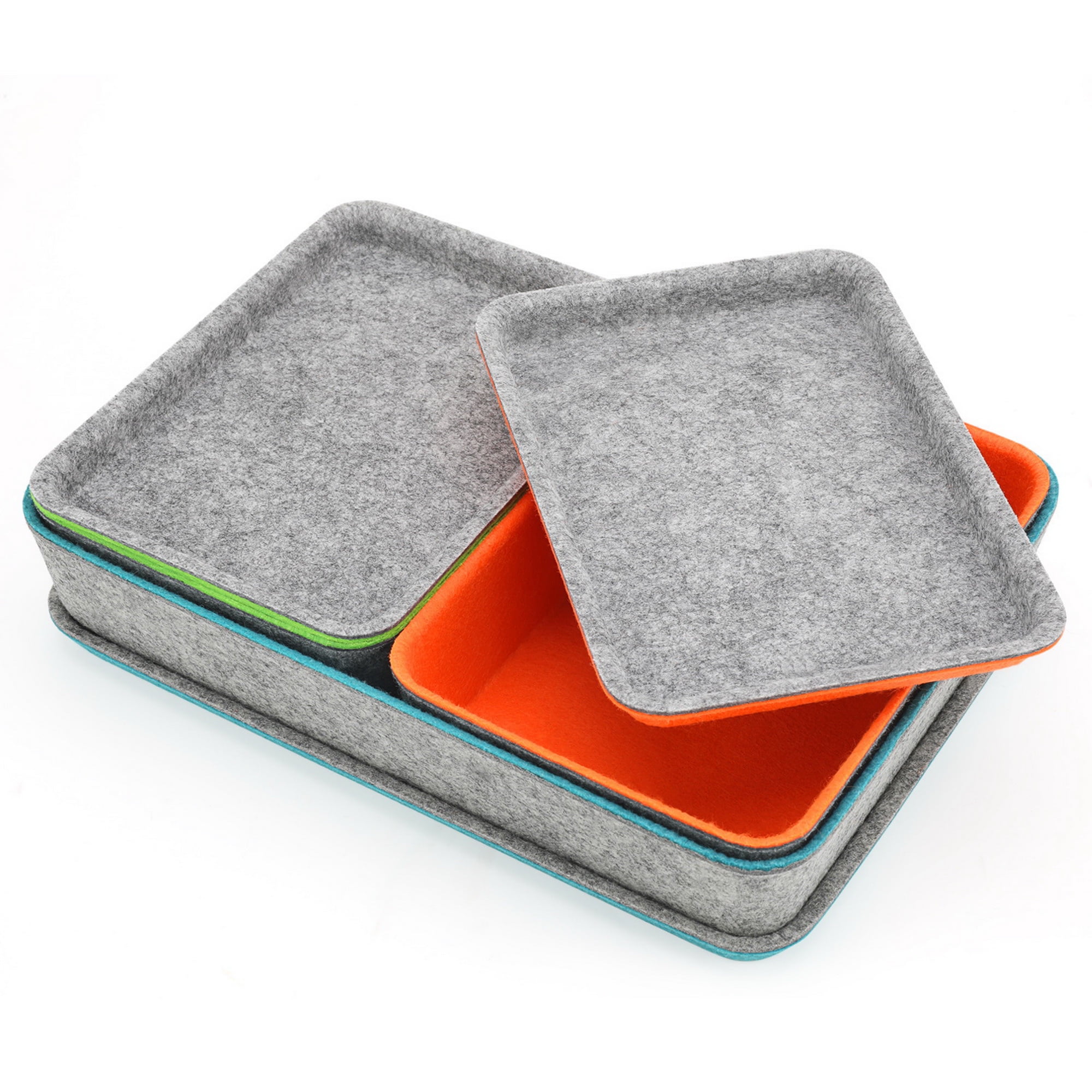 Welaxy Lidded drawer organizer bins home office work desktop storage box with lid for junk makeup stationery organizing 3-pack