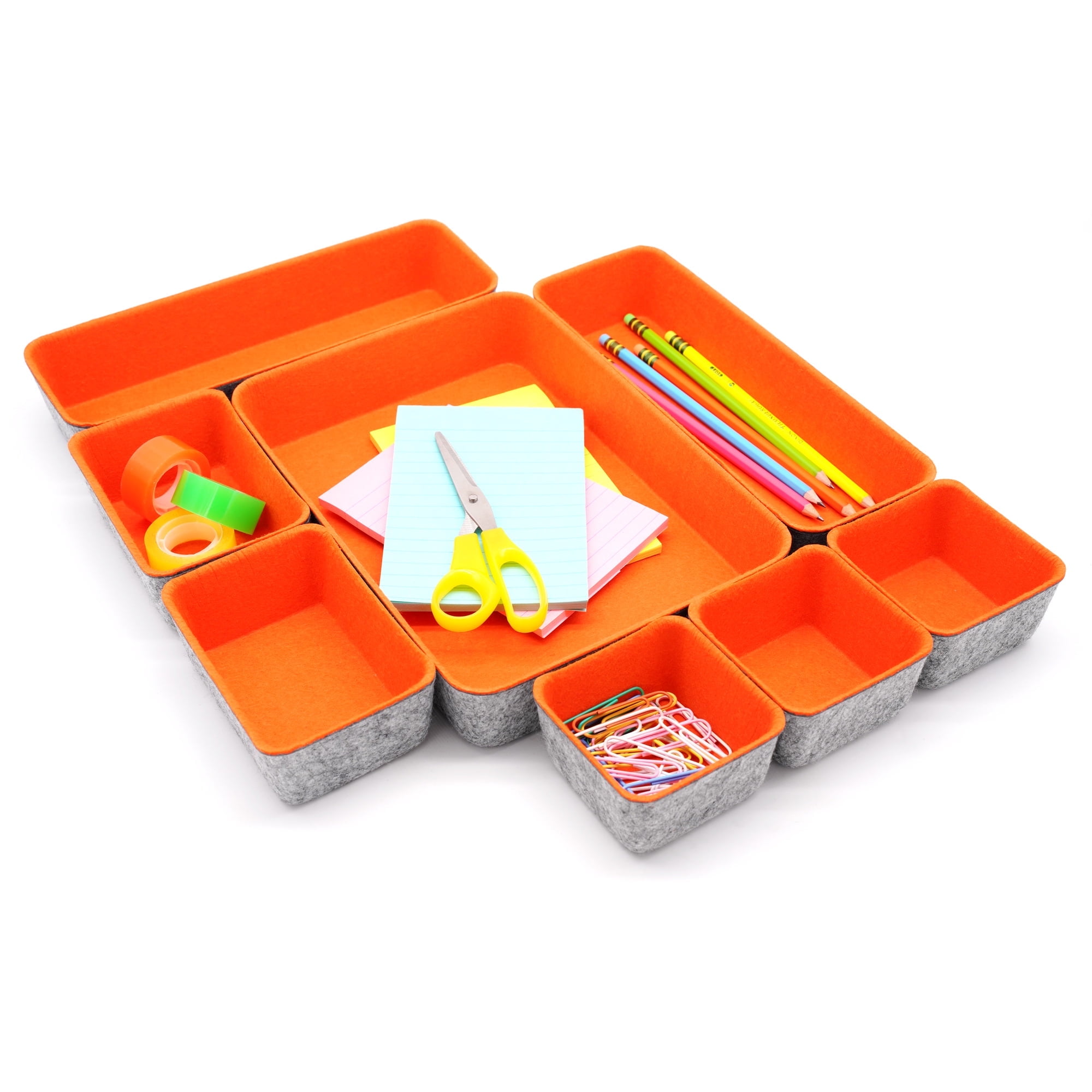 Welaxy desk drawer organizers bin trays dividers small shallow felt ...