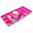 thumbnail image 1 of Welaxy desk drawer organizers tray dividers felt storage bin sturdy soft for office suppliers entryway catchall key holder makeup crafts pens decluttering 8-piece gift solution for mom(‎hot pink), 1 of 7
