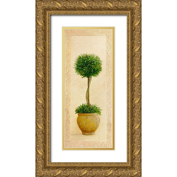 Welby 10x18 Gold Ornate Wood Framed with Double Matting Museum Art Print Titled - Ball Topiary I