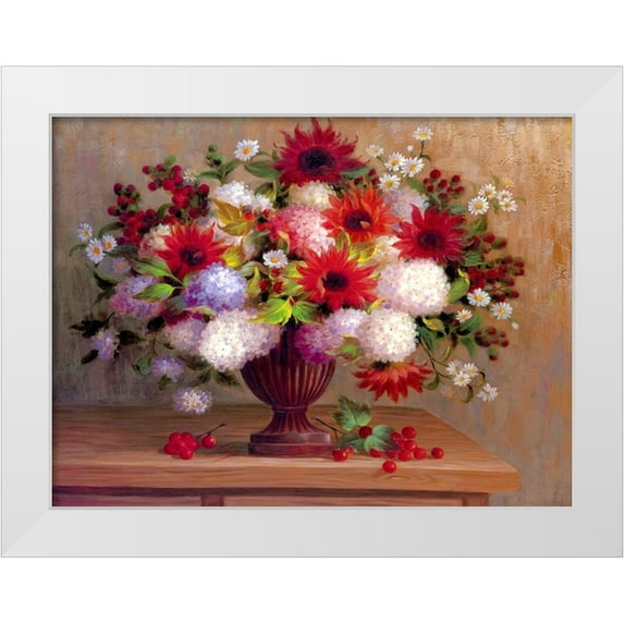 Welby 14x12 White Modern Wood Framed Museum Art Print Titled - Angelinas Flowers I