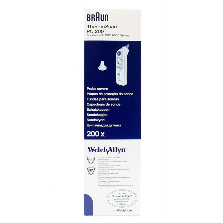 Welch Allyn Braun Thermoscan PRO 6000 Ear Thermometer Probe Covers 200/BX